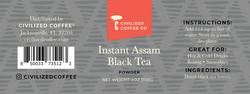 Civilized Coffee Instant Assam Black Tea Powder - 8 OZ 8 Pack