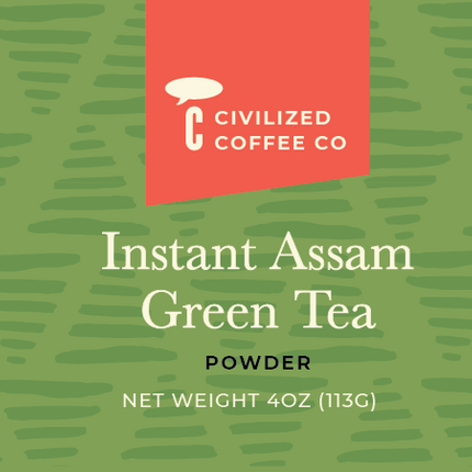 Civilized Coffee Instant Assam Green Tea Powder - 7 OZ 8 Pack