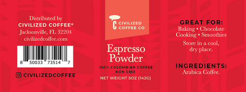 Civilized Coffee Espresso Powder - 5 OZ 12 Pack