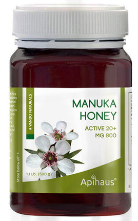 Vando Naturals MANUKA HONEY MGO 800 ACTIVE 20+ - 1.1 LB 6 Pack