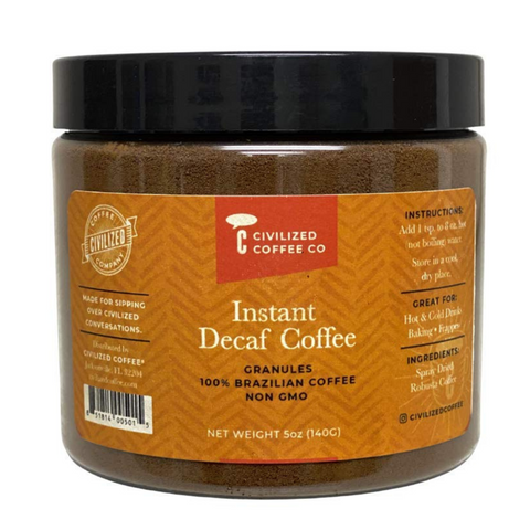 Civilized Coffee Instant Coffee "DECAF" - 5 OZ 8 Pack
