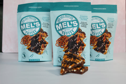 Mel's Toffee Sea Salt Pretzel Toffee - 4 OZ 12 Pack