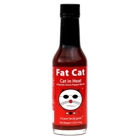 Fat Cat Gourmet Foods "Cat in Heat" Chipotle Ghost Pepper Blend - 5 FL OZ 12 Pack