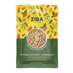 Ziba Foods Heirloom Almonds - Shakhurbai (Dry Roasted & Salted) - 1.06 OZ 12 Pack