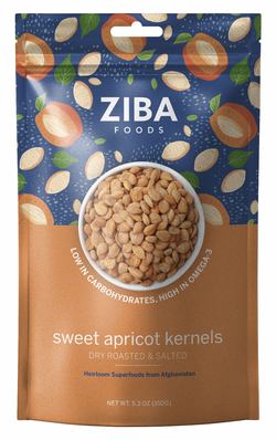 Ziba Foods Sweet Apricot Kernels (Dry Roasted & Salted) - 5.3 OZ 6 Pack
