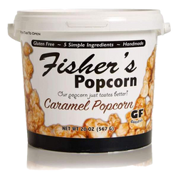 Fisher's Popcorn of Delaware Large Tub Caramel Popcorn - 20 OZ 12 Pack