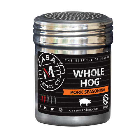 Casa M Spice Co Whole Hog Pork Seasoning - Stainless Shaker - 6 OZ 6 Pack