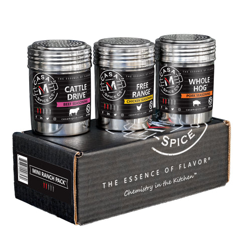 Casa M Spice Co Mini Ranch Pack - Gourmet Spice Seasoning Set, Low Sodium, No MSG, BBQ Spices - 19 OZ 6 Pack