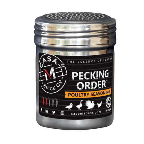 Casa M Spice Co Pecking Order Poultry Seasoning - Stainless Shaker - 4.5 OZ 6 Pack