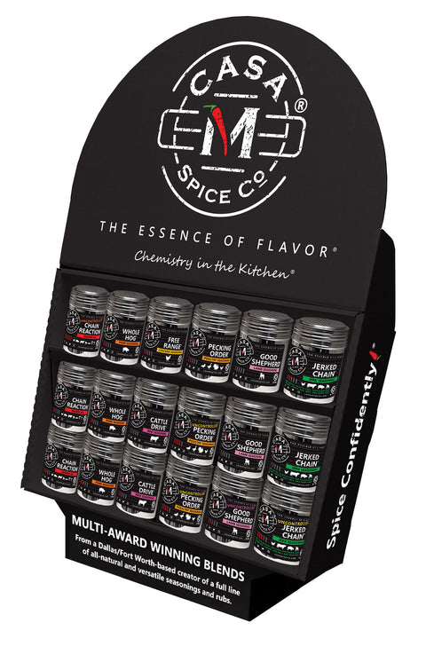 Casa M Spice Co Stainless Shaker Counter Display - 5 OZ 36 Pack