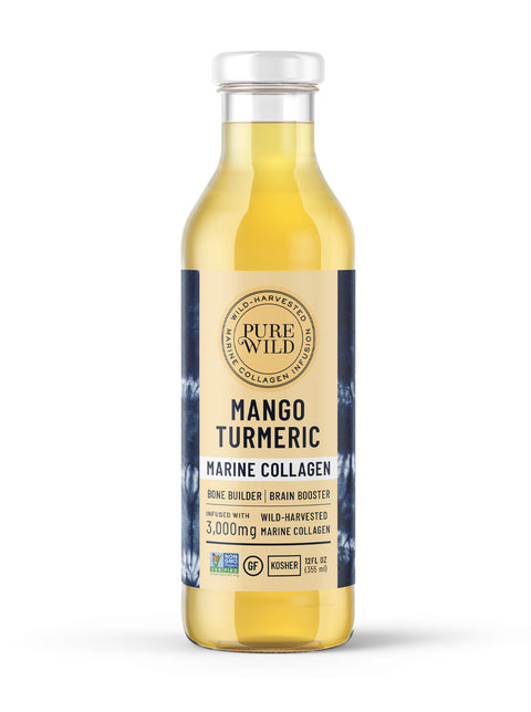 PureWild Co Mango Turmeric Marine Collagen Drink - 12 OZ 12 Pack