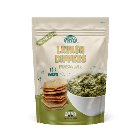 Jumbo Crunchy Valley Lavash Dippers Parmesan Garlic - 6 OZ 12 Pack