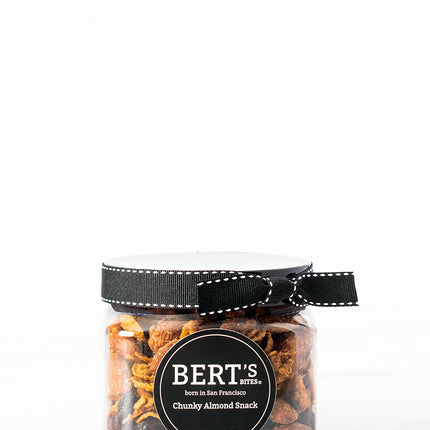 Bert's Bites Chunky Almond Snack, small gift jar - 9 OZ 6 Pack