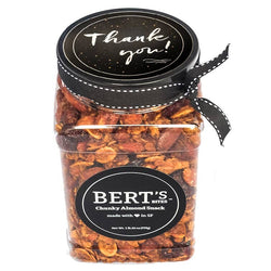 Bert's Bites Chunky Almond Snack, large gift jar - 24 OZ 4 Pack