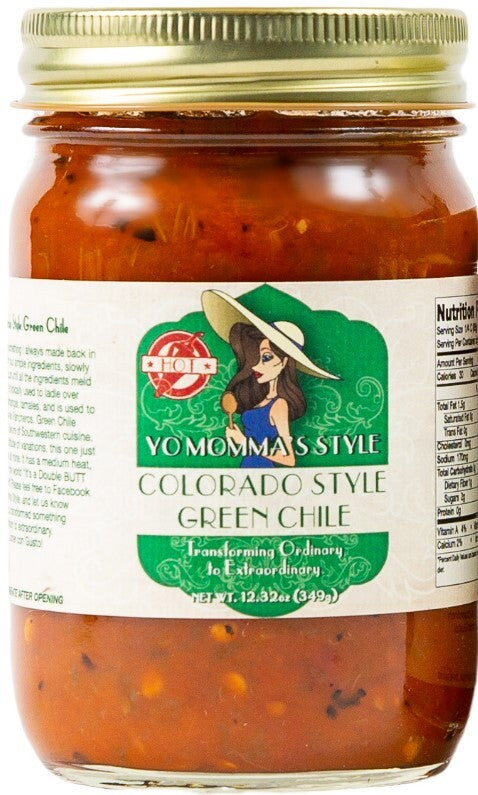 Yo Momma's Style Colorado Style Green Chile, Hot - 12.32 OZ 12 Pack