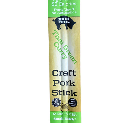 Big Fork Brands Big Fork Brands - Pork Snack Sticks - Thai Green Curry - 1 OZ 80 Pack