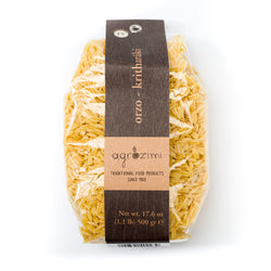 Zelos Authentic Greek Artisan Agrozimi - Orzo Egg & Milk - Bronze drawn and Air Dried Traditional Greek Pasta - 1.1 LB 20 Pack