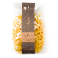 Zelos Authentic Greek Artisan Agrozimi - Greek Hilopites (tagliatelle) with Egg & Milk, Bronze Drawn and Slowly Air Dried - 1.1 LB 12 Pack
