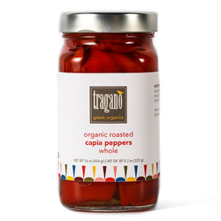Zelos Authentic Greek Artisan Tragano Greek Organics - USDA Organic Whole Roasted Capia (Red) Peppers - 16 OZ 12 Pack