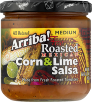 Riba Foods Arriba! Medium Fire Roasted Mexican Corn & Lime Salsa - 16 OZ 6 Pack