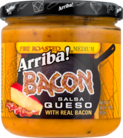 Riba Foods Arriba! Medium Fire Roasted Mexican Bacon Queso Salsa - 16 OZ 6 Pack