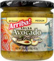 Riba Foods Arriba! Medium Fire Roasted Mexican Avocado Salsa - 16 OZ 6 Pack