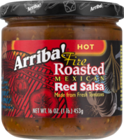 Riba Foods Arriba! Hot Fire Roasted Mexican Red Salsa - 16 OZ 6 Pack