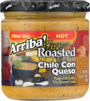 Riba Foods Arriba! Hot Fire Roasted Mexican Chile Con Queso - 16 OZ 6 Pack