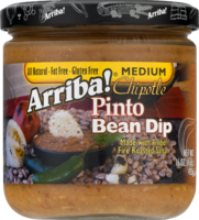 Riba Foods Arriba! Medium Fire Roasted Mexican Chipotle Pinto Bean Dip - 16 OZ 6 Pack