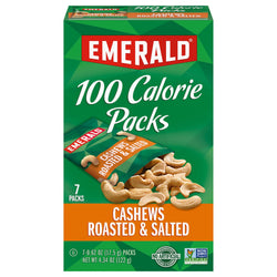 Emerald Nuts 100 Caloire Packs Roasted & Salted Cashews - 4.34 OZ 12 Pack