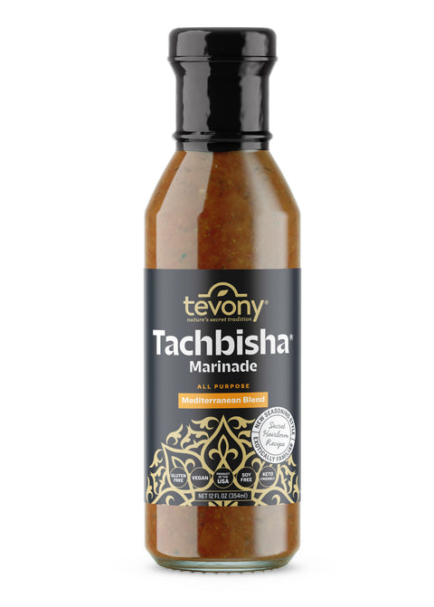 Tevony Mediterranean Sauces Tachbisha Marinade - All Purpose - Mediterranean Blend - 12 OZ 12 Pack