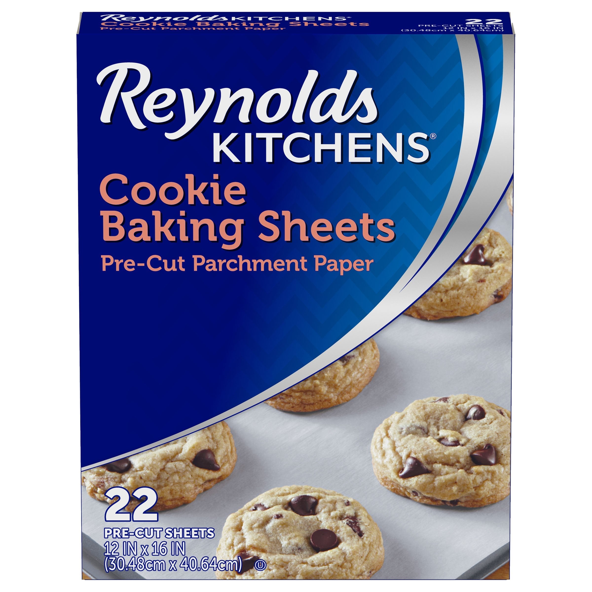Reynolds Kitchens Cookie Baking Sheets, Pre-Cut Parchment Paper, 22 Sheets  (Pack of 1)