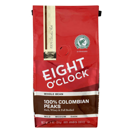 Eight O'Clock Coffee Whole Bean 100% Colombian - 11 OZ 6 Pack