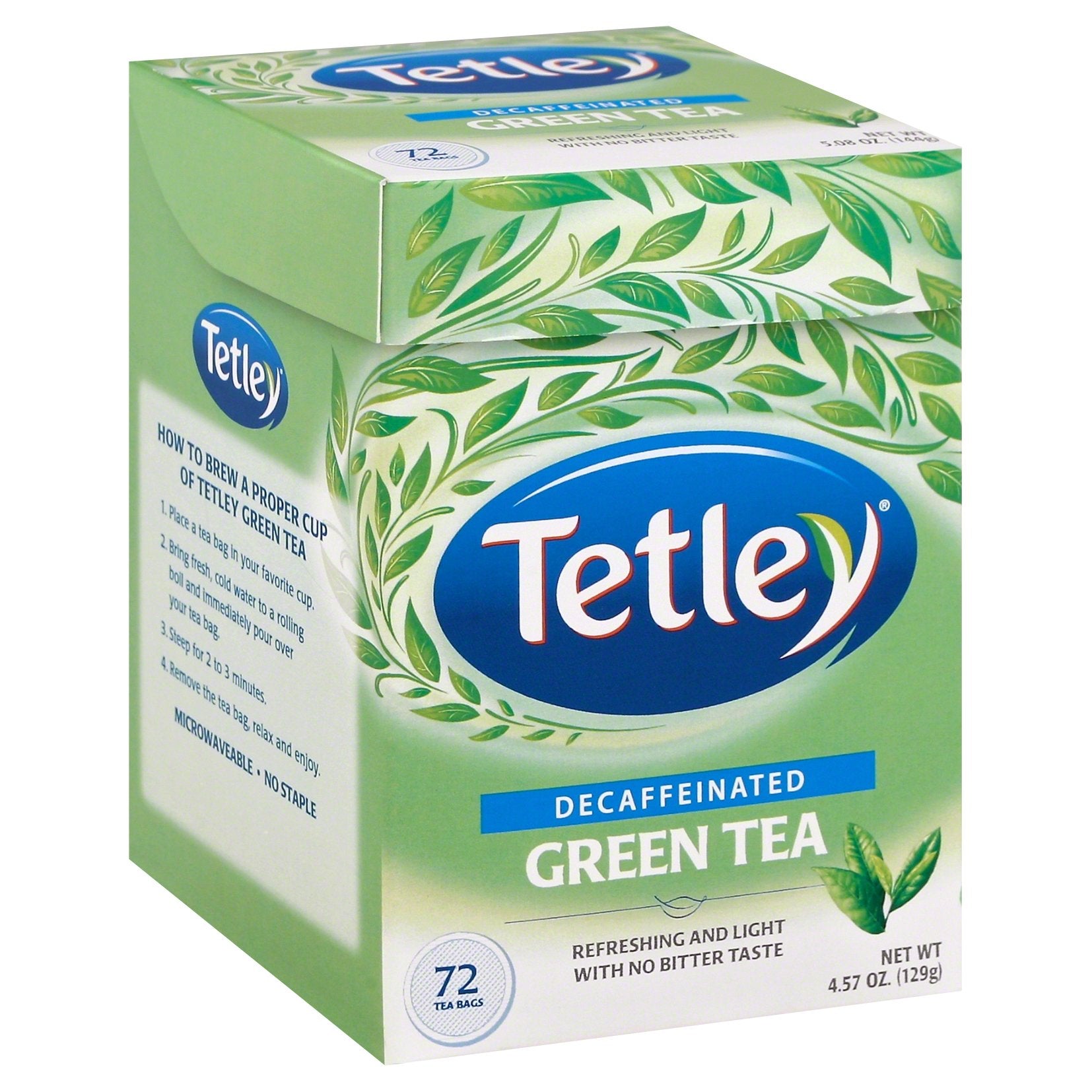 Tetley Green Decaf Tea Bags 72 CT 6 Pack StockUpExpress