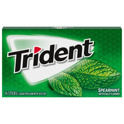 Trident Spearmint Sugar Free Gum - 14 CT 12 Pack