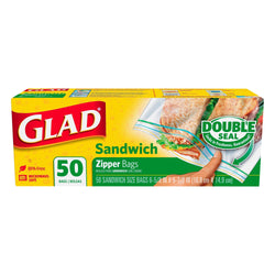 Glad Lock Storage Bags Sandwich - 50 CT 12 Pack
