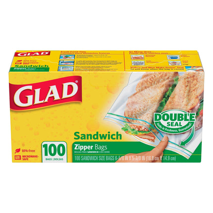 Glad Lock Storage Bags Sandwich - 100 CT 12 Pack