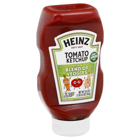 Heinz Tomato Ketchup Blend Of Veggies - 19.5 OZ 12 Pack