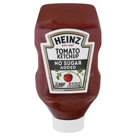 Heinz No Sugar Added Tomato Ketchup - 29.5 OZ 12 Pack