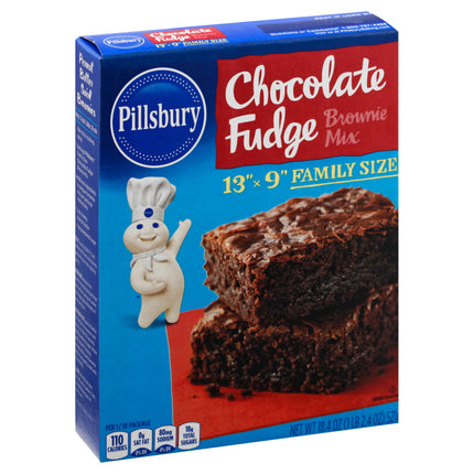 Pillsbury Chocolate Fudge Brownie Mix Family Size - 18.4 OZ 12 Pack