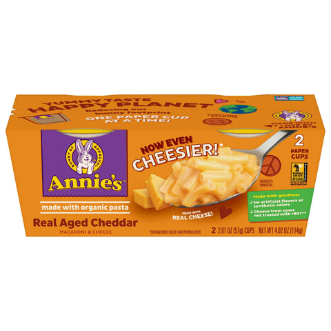 Annie's Homegrown Mac & Cheese White Cheddar Microwavable - 4.2 OZ 6 Pack