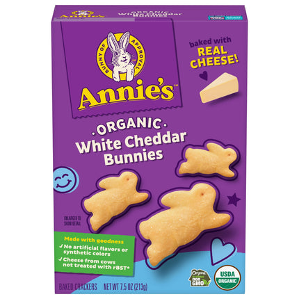 Annie's Homegrown Crackers Bunnies White Cheddar - 7.5 OZ 12 Pack
