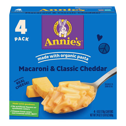 Annie's Classic Mild Cheddar Macaroni & Cheese - 24 OZ 4 Pack
