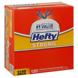 Hefty Strong 13 Gallon Tall Kitchen Drawstring Bags - 120 CT 3 Pack