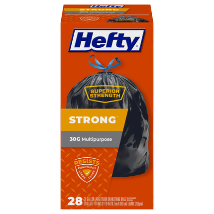 Hefty Strong 30 Gallon Large Trash Drawstring Bags - 28 CT 6 Pack