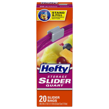 Hefty Slider Food Storage Quart Bag - 20 CT 9 Pack