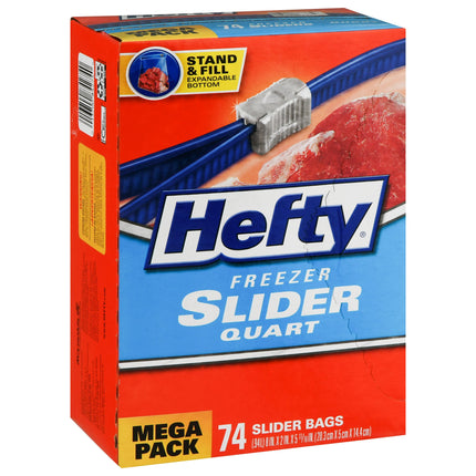 Hefty Slider Freezer Quart Bag - 74 CT 4 Pack