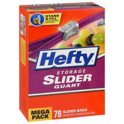 Hefty Slider Food Storage Quart Bag - 78 CT 4 Pack