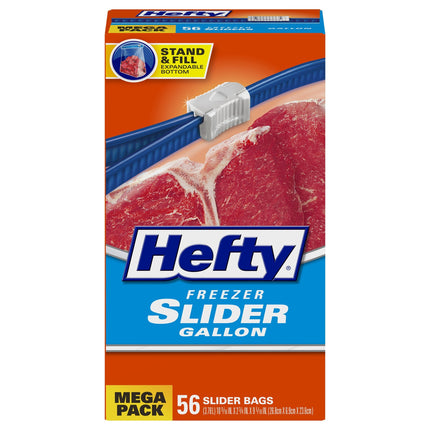 Hefty Slider Freezer Gallon Bag - 56 CT 4 Pack