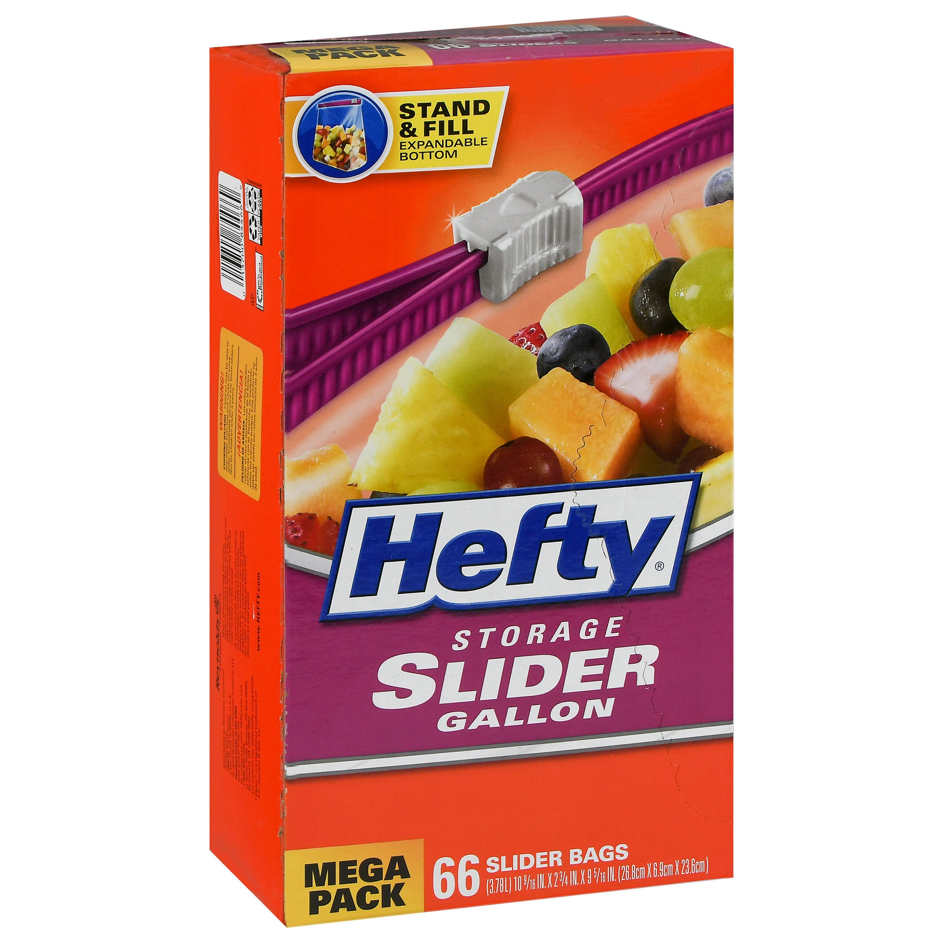 thumbnail image 2 of Hefty Slider Storage Bags – Gallon Size, 66 Count – Easy Close Slider Seal 2 of 5
